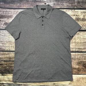 Vince Polo Shirt Mens XL Pima Cotton Gray Short Sleeve